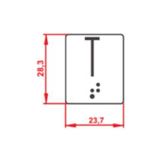 Pastilha Braille Aço Inox 23,7 X 28,3 mm