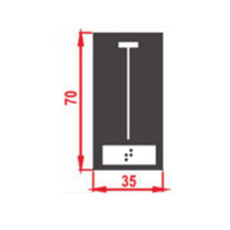 Pastilha Braille 70 X 35 mm Para Batente Preta