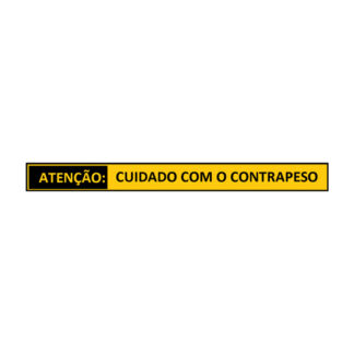 Placa De Sinalização - Atenção Cuidado Com O Contrapeso- 400 X 35Mm