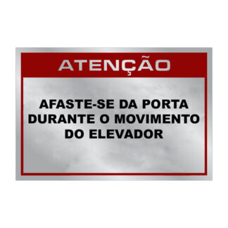 Placa De Sinalização Para Porta Pantográfica 105 X 155Mm