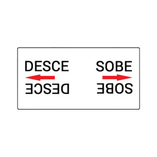 Placa De Sinalização - Seta Sobe E Desce- 40 X 130Mm