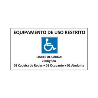 Placa De Sinalização - Equipamento De Uso Restrito- 133 X 93Mm