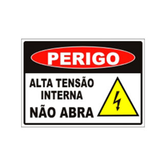 Placa De Sinalização - Perigo Alta Tensão - 310 X 220Mm