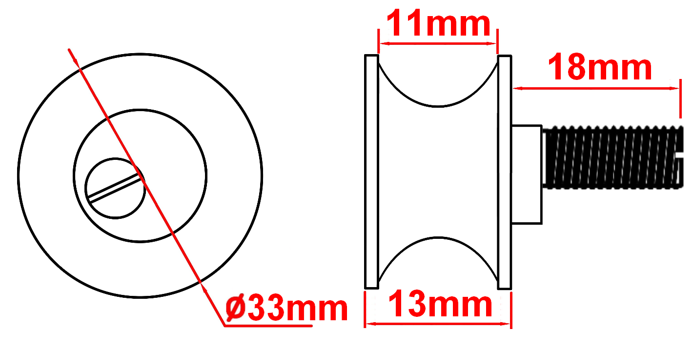 Roldana 33Mm Excêntrica Para Operador - Imagem 2