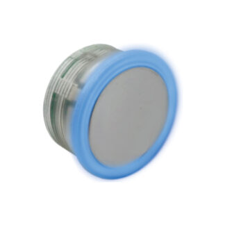 Botão Côncavo Espelhado Led Azul com 4 vias de conexão Tipo Neo Otis