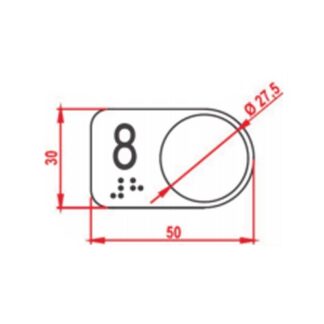 Pastilha Braille 50 X 30 mm