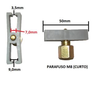 Corrediça Concêntrica com Pino M-8 Curta