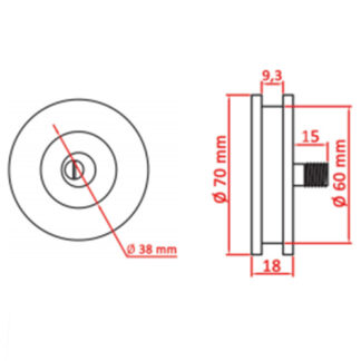 Roldana 70Mm Para Porta Com Eixo Excêntrico