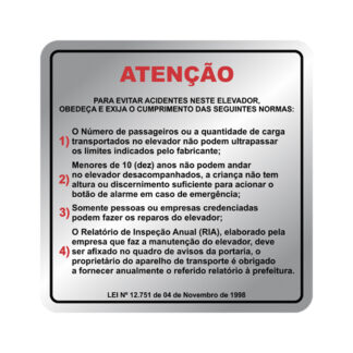 Placa De Sinalização - Evitar Acidentes- 150 X 150Mm