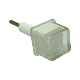 Botão Quadrado 18mm Branco com Pino e sem led